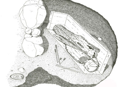 Enterramientos de la dinastía XI hallados debajo del patio de entrada a la tumba de Djehuty