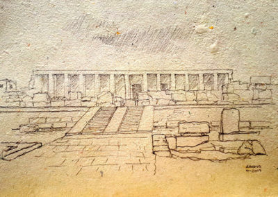 Nacho se ha entretenido dibujando la entrada al templo de Osiris.