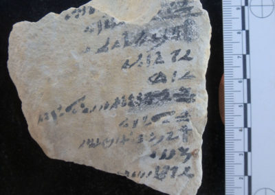 Ostracon de caliza con texto escrito en hierático.