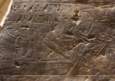 Detalle del viaje a Abidos de Djehuty y sus padres.