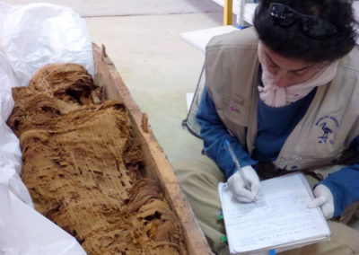 Salima estudia la momia de Neb.