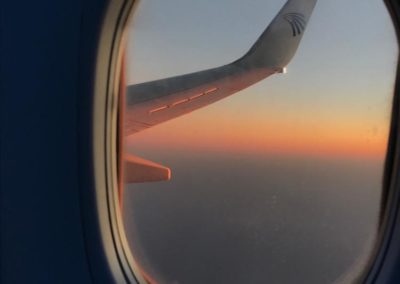 Puesta de sol desde el avión