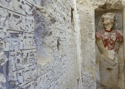Detalle de la fachada de la tumba de Djehuty.