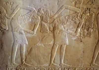 Escena de bailarinas en los relieves de la tumba de Kheruef.